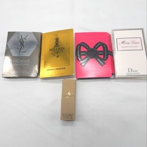 Samples of Parfums Dior, Burberry, 1million,Victor and Rolf,YvesSaitLaurent.